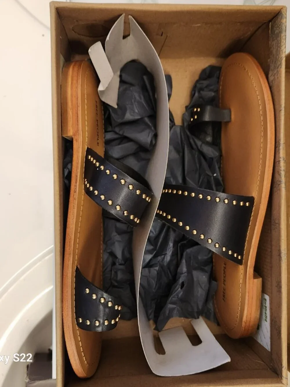 Free People Black Leather Studded 